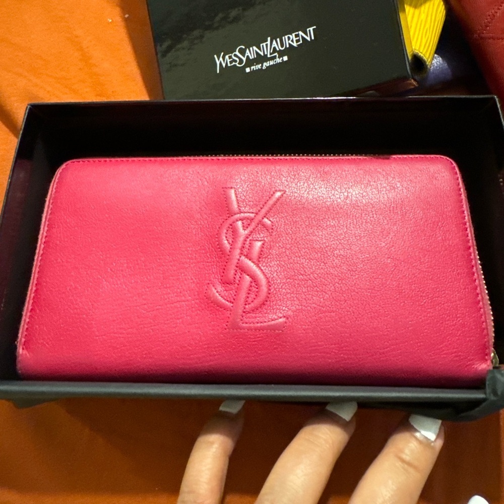 YSL long zip wallet with box
